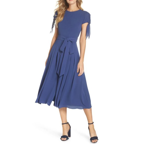 pleated midi dress size 18